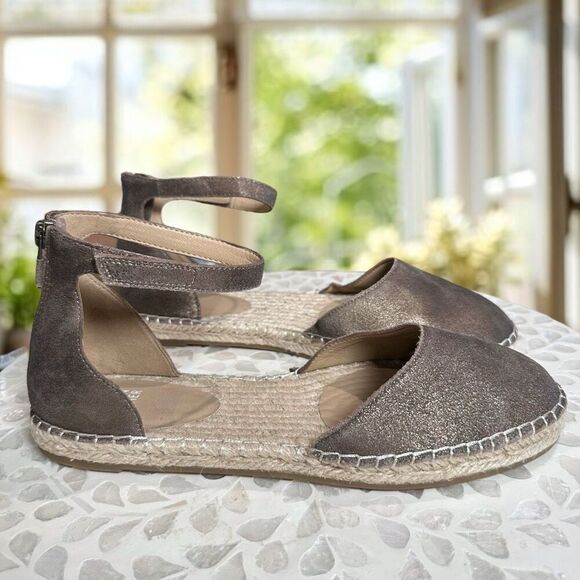 Eileen Fisher $195 Lala Leather Jute Espadrille Flat Sandals NWT - Picture 3 of 16
